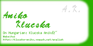 aniko klucska business card